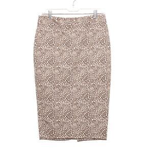 Liz Claiborne Leopard Print Slim Pencil Skirt Size 4 Cotton/Silk Blend